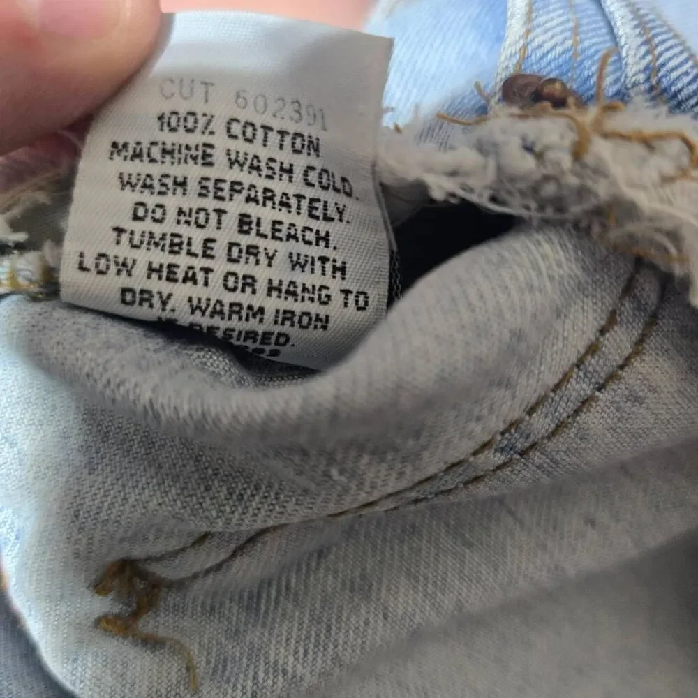 lei Vintage Y2K Blue Distressed Light Wash Shorts FLAWED